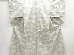 花唐草模様織り出し手織り紬着物